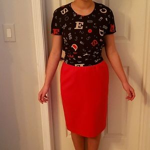 EUC High Waist Pencil Skirt & Blouse Set